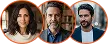Avatars van tevreden Evo Bridge gebruikers